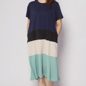 Ivon Colourblock Dress in Blue