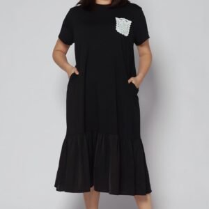 Backorders Louisa Crochet Pocket Dress in Black