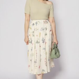 Zann Floral Skirt in Cream