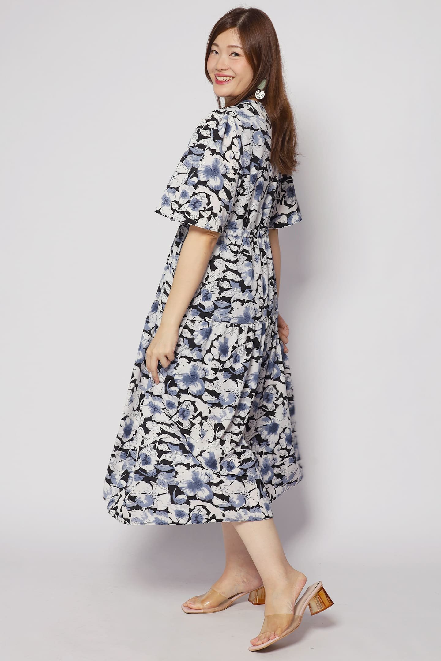 Astha Dress in Blue Floral - Image 4