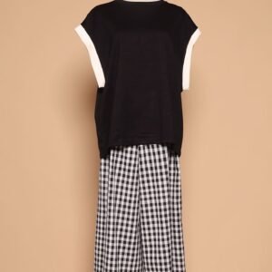PO - Jun 2 in 1 Top and Checkered Culottes Set