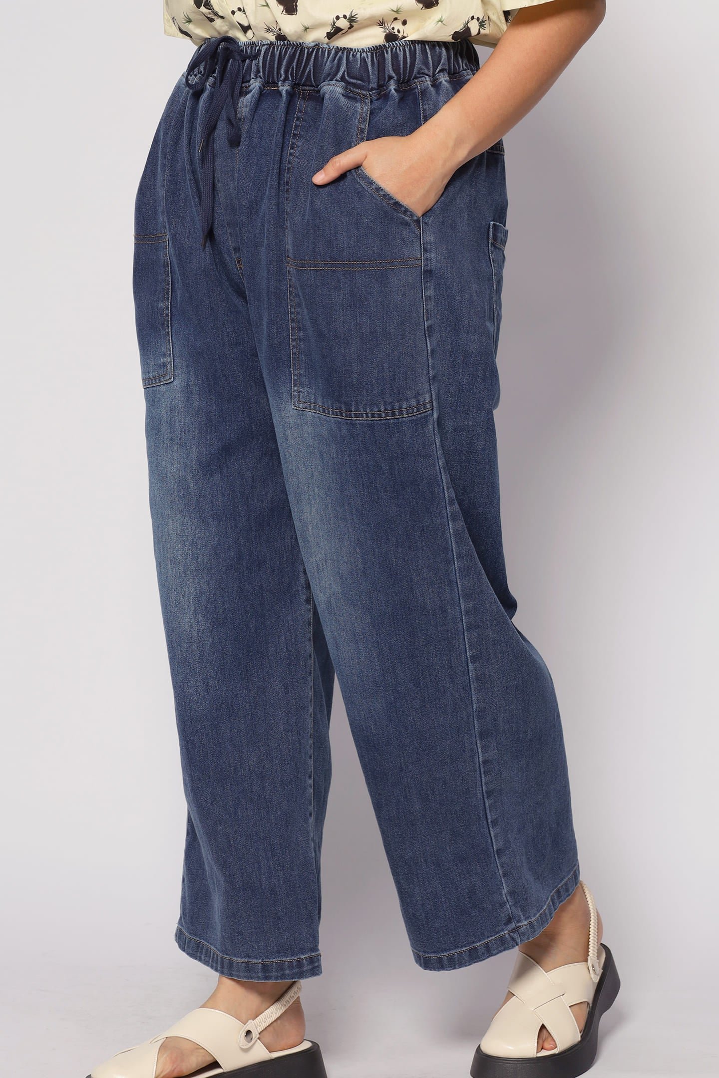 Onyx Denim Drawstring Pants - Image 2