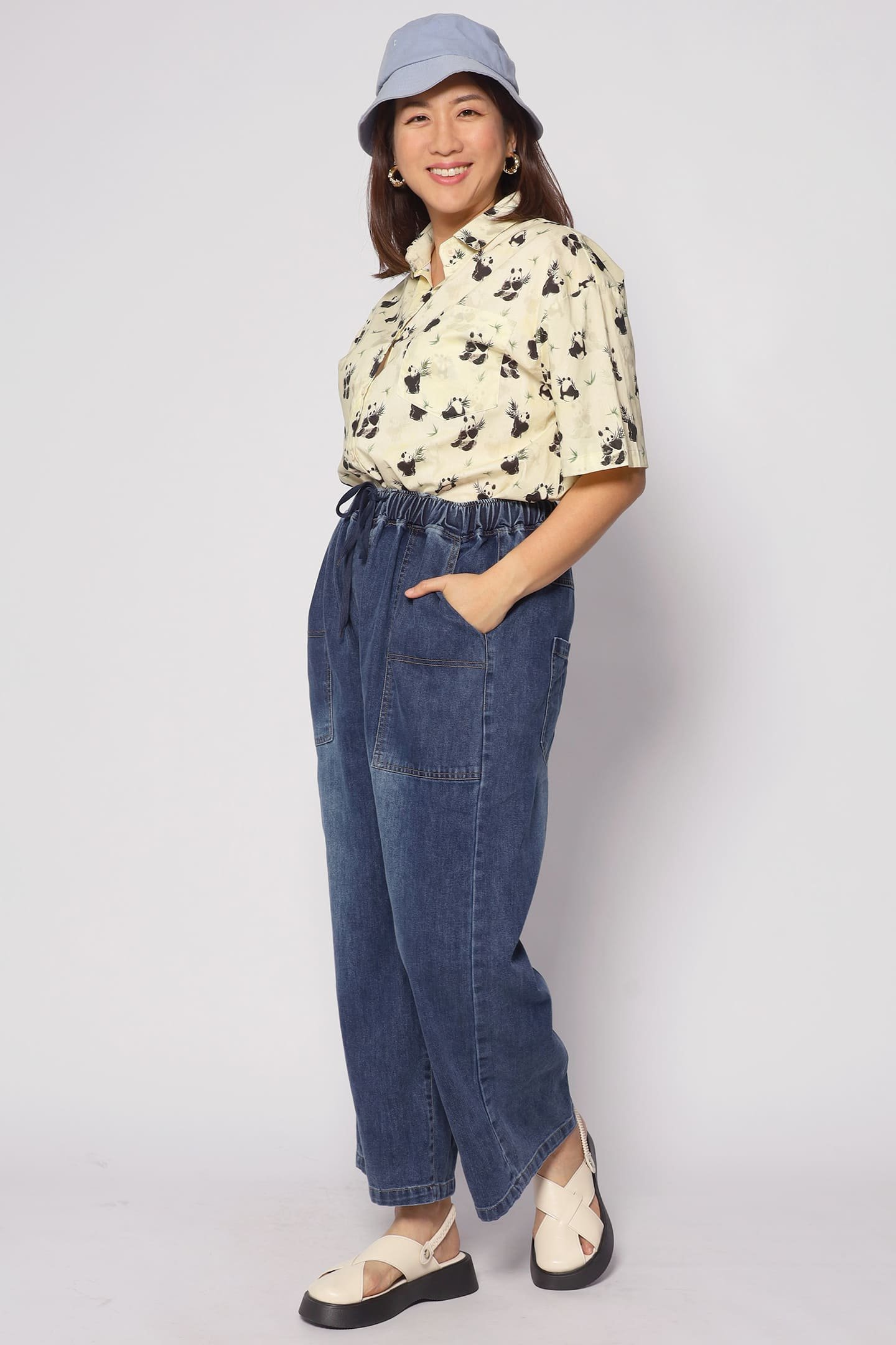 Onyx Denim Drawstring Pants - Image 3